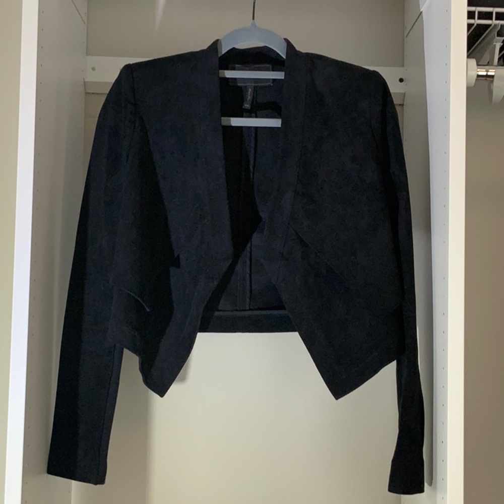 BCBG Suede Cropped Blazer